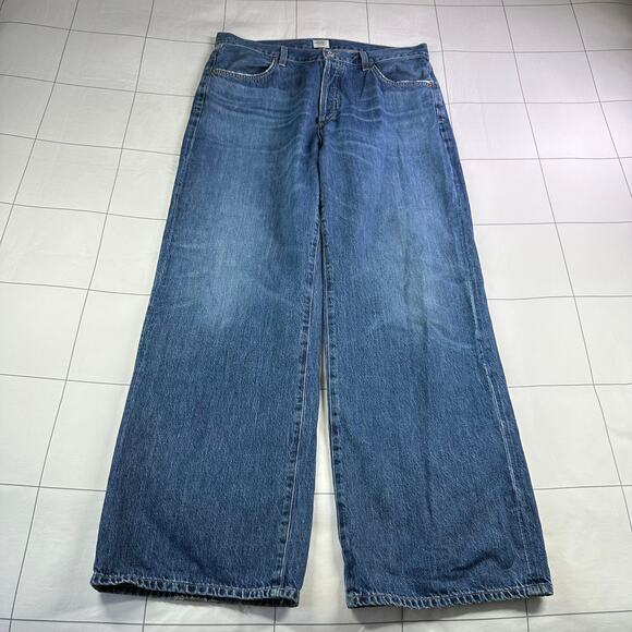 Citizens of Humanity Jeans Womens 31 Blue Flavie Trouser Button Fly Distressed - Picture 2 of 16